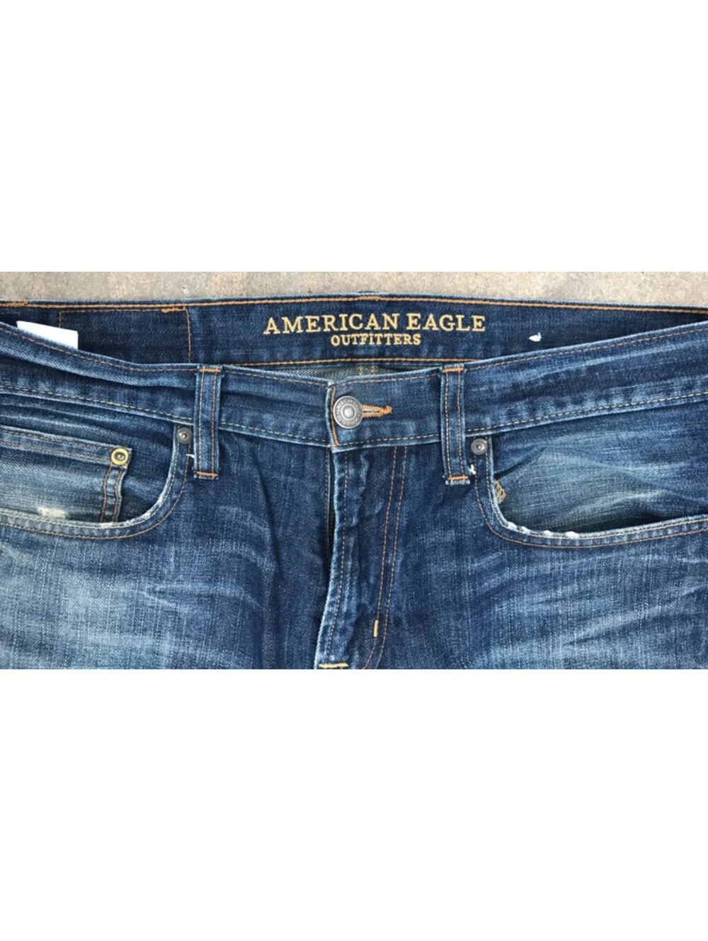 American Eagle Jeans Mens 32x30 Blue Denim Wide Leg Straight Classic 100% Cotton
